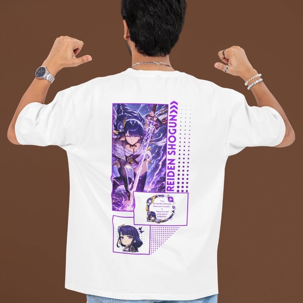 Raiden-Shogun-Oversized-T-Shirt–Genshin-Impact-Front-&-Back-Print-Premium-Cotton-Electro-Archon-Anime-Tee
