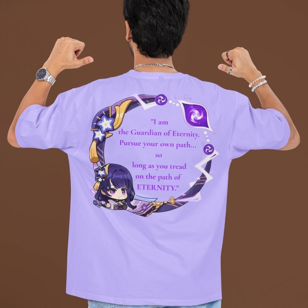 Raiden-Shogun-Eternity-Oversized-T-Shirt–Genshin-Impact-Front-&-Back-Print-Premium-Cotton-Streetwear