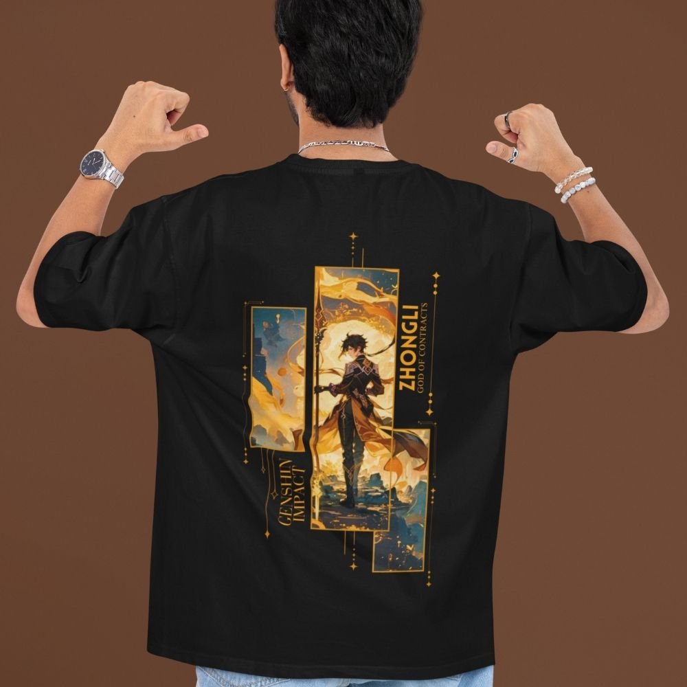 Zhongli-Oversized-Anime-T-Shirt–Genshin-Impact-Front-&-Back-Print-100%-Premium-Cotton-Unisex-Fit