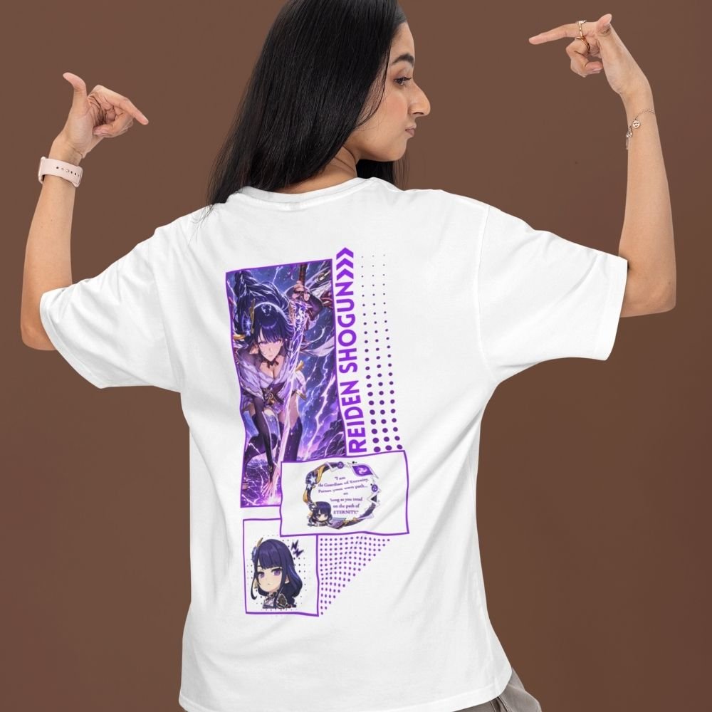 Raiden-Shogun-Oversized-T-Shirt–Genshin-Impact-Front-&-Back-Print-Premium-Cotton-Electro-Archon-Anime-Tee