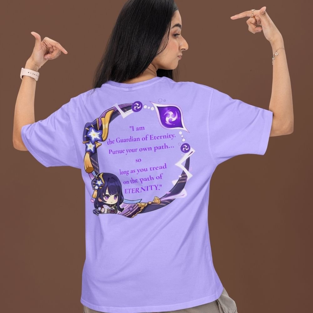 Raiden-Shogun-Eternity-Oversized-T-Shirt–Genshin-Impact-Front-&-Back-Print-Premium-Cotton-Streetwear