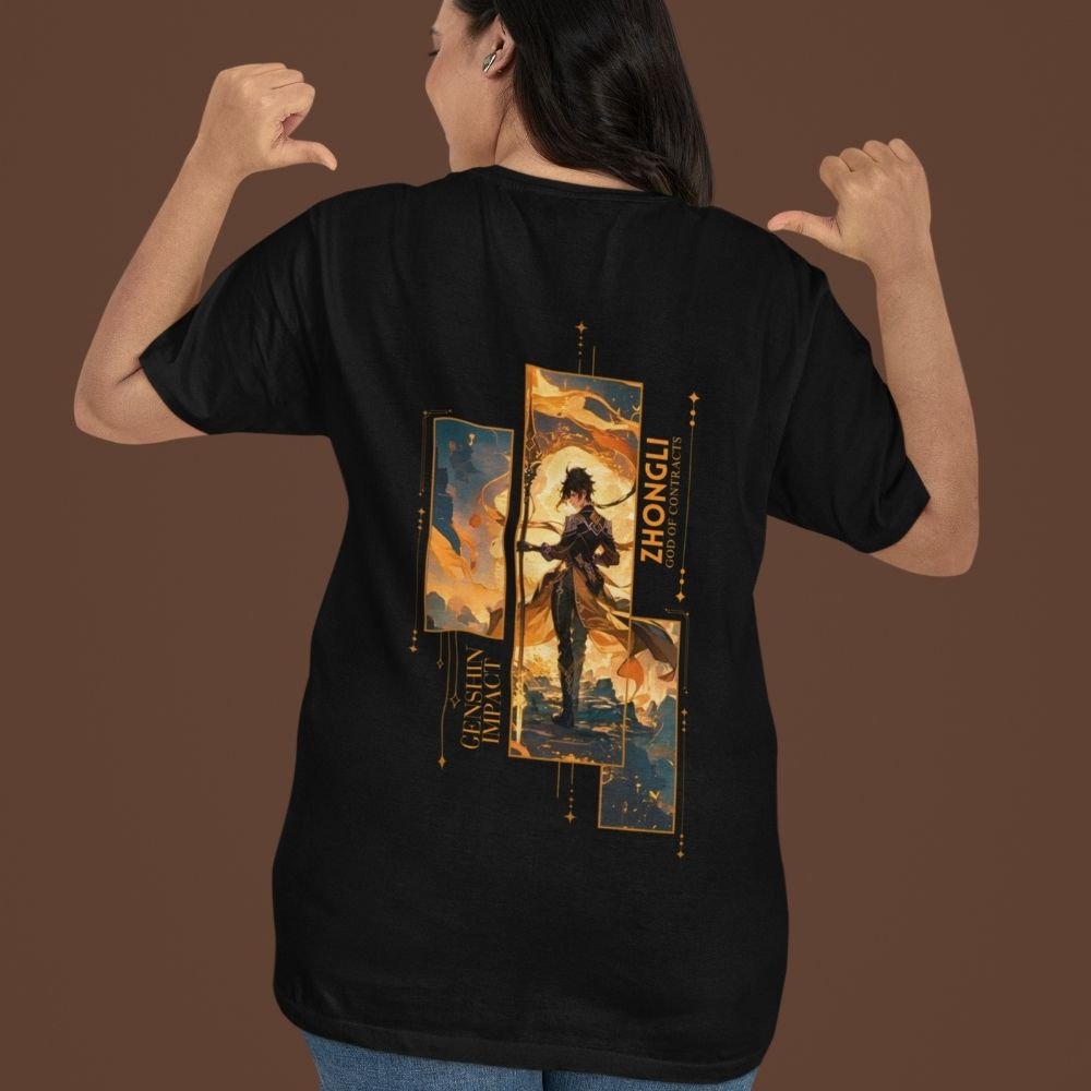 Zhongli-Oversized-Anime-T-Shirt–Genshin-Impact-Front-&-Back-Print-100%-Premium-Cotton-Unisex-Fit