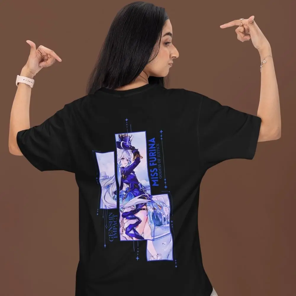 Furina-Drama-&-Judgment-Oversized-T-Shirt–Genshin-Impact-Dual-Print-Premium-Cotton-Unisex-Fashion
