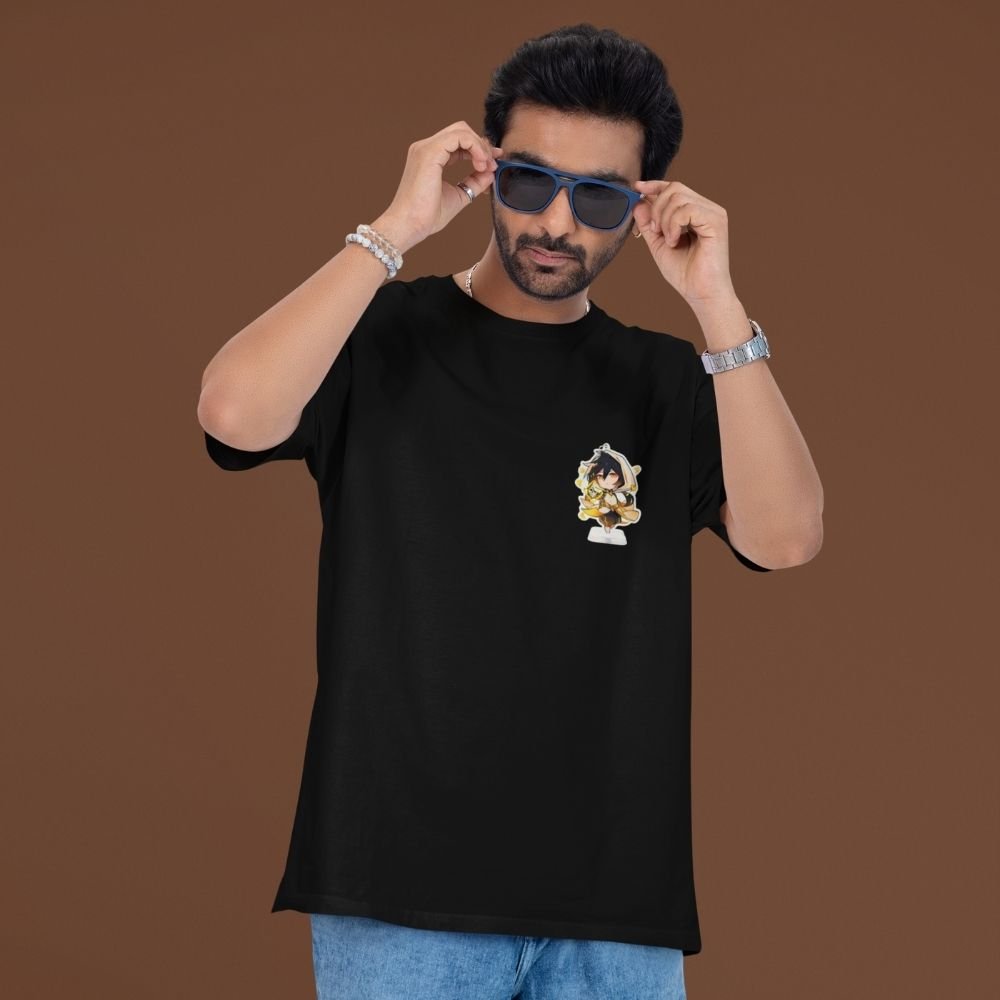 Zhongli-Liyue-Legacy-Oversized-T-Shirt-Front-&-Back-Anime-Print-Premium-Cotton-Genshin-Fan-Drop