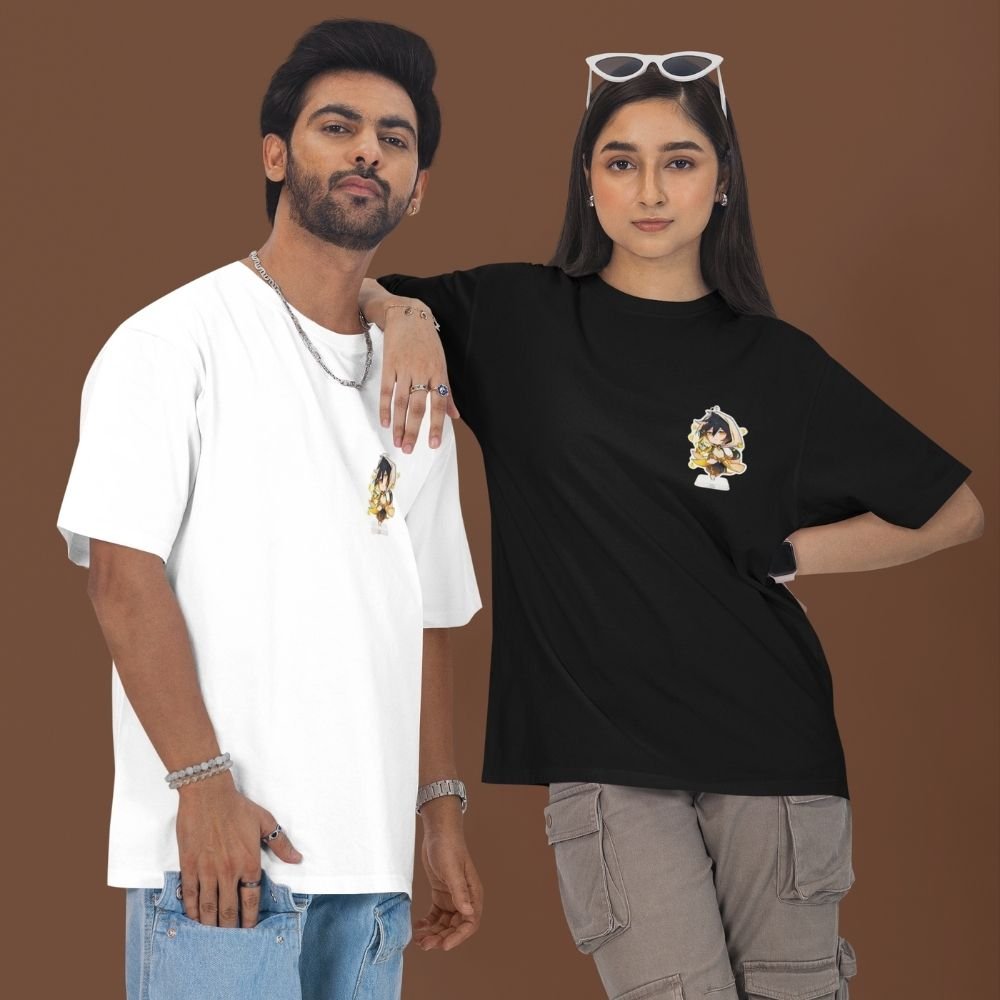 Zhongli-Liyue-Legacy-Oversized-T-Shirt-Front-&-Back-Anime-Print-Premium-Cotton-Genshin-Fan-Drop