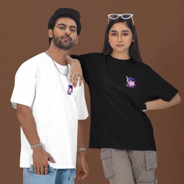 Raiden-Shogun-Electro-Reign-T-Shirt–Genshin-Impact-Oversized-Unisex-Front-&-Back-Anime-Graphic
