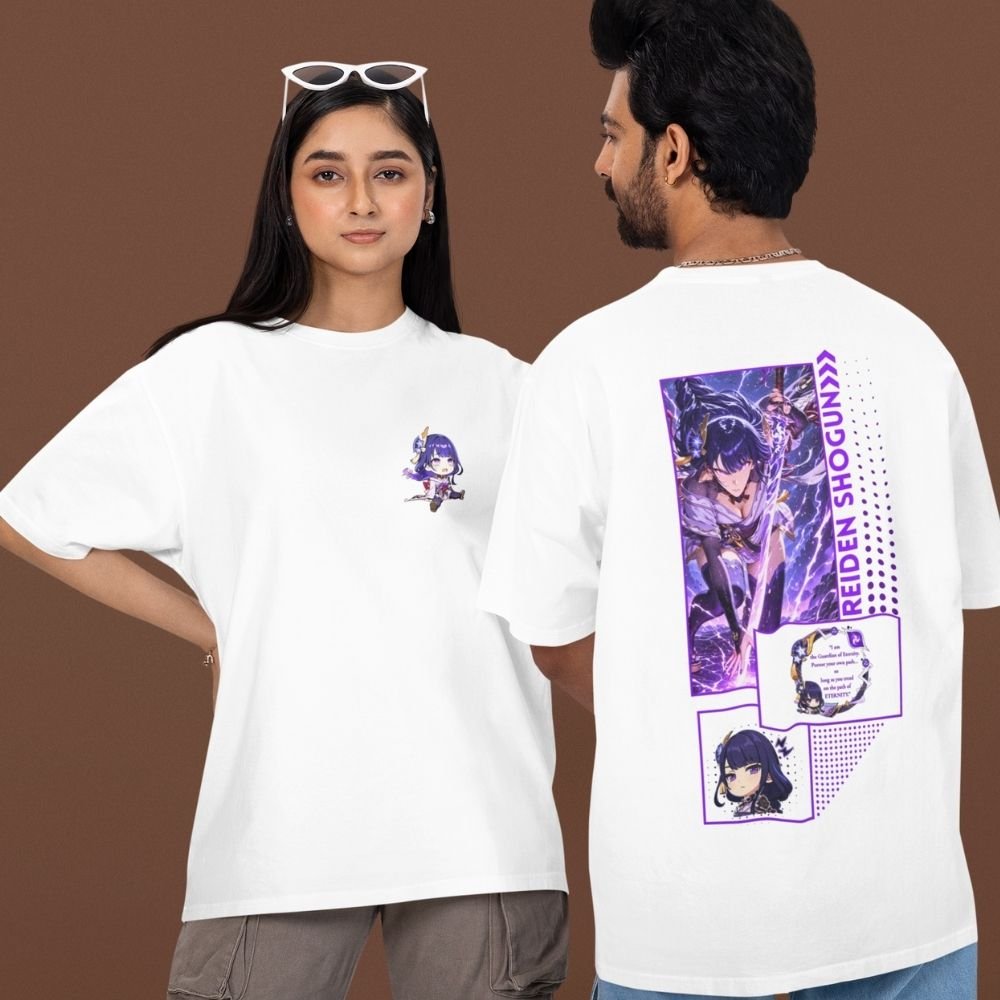 Raiden-Shogun-Oversized-T-Shirt–Genshin-Impact-Front-&-Back-Print-Premium-Cotton-Electro-Archon-Anime-Tee