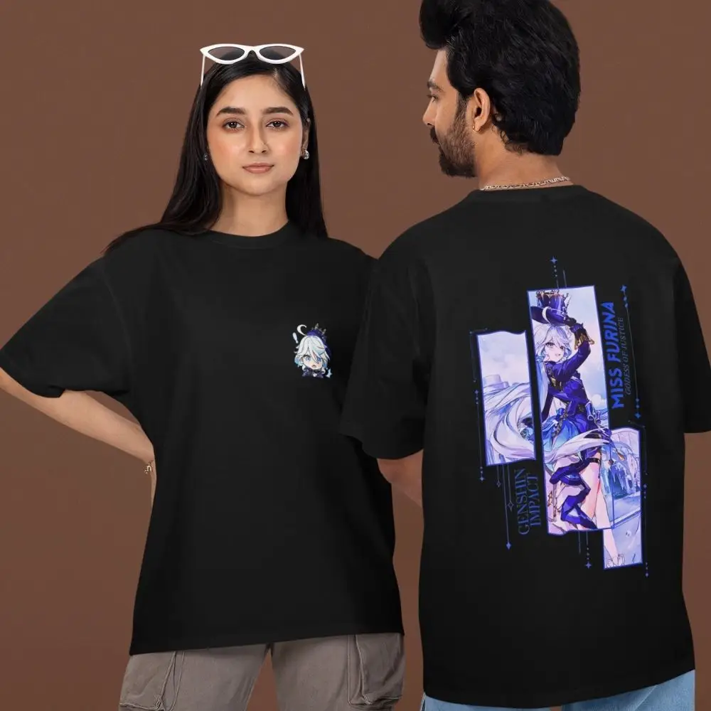 Furina-Drama-&-Judgment-Oversized-T-Shirt–Genshin-Impact-Dual-Print-Premium-Cotton-Unisex-Fashion